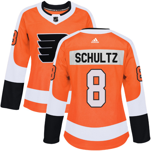 Adidas Flyers #8 Dave Schultz Orange Home Authentic Women's Stitched NHL Jersey
